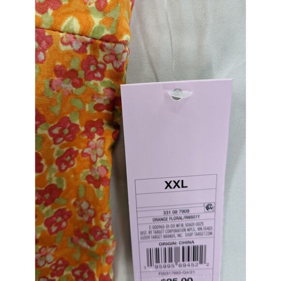 Wild Fable Sundress Mini Woven Bodycon Orange Floral XXL Dress Cutout Sleeveless - Picture 3 of 9